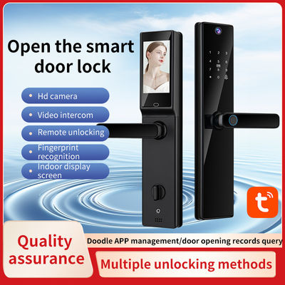 Qleung S819-2Max Tuya WiFi Fingerprint Card Key Code Smart Door Lock With Video Calling