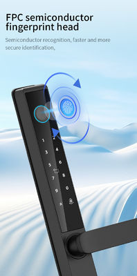 Qleung S960 Waterproof Digital Door Lock Tuya TTlock APP Framed Glass Password Card Fingerprint Smart Home Door Lock