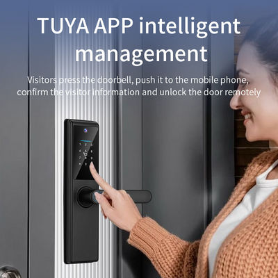 Tuya Wifi APP Remote Control Fingerprint Code Card Key S821Max Smart Lock with Camera for Home Office Apartment Hotel Use