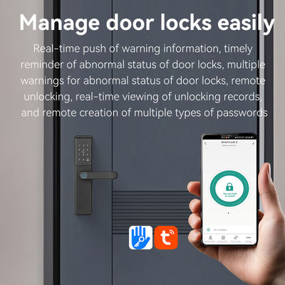 Qleung S851 Smart Home Door Lock Tuya APP Remote control Fingerprint Password Card Key Unlock