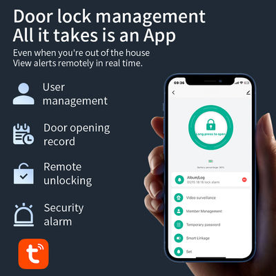 Qleung S958MAX Smart Door Lock with 21 Languages Facial Recognition Palm Fingerprint and Rechargeable Battery