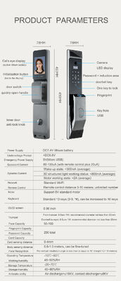 Fully Automatic Tuya Wifi Remote Control Peephole Camera Lock Digital Fingerprint Code Card Smart Door Lock with Screen