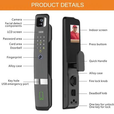 QL-S924MAX 3D Face Tuya Wifi Cerradura Inteligente Fingerprint Password Key Code Smart Door Lock with Camera
