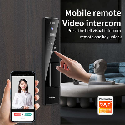 थ्रीडी फेस रिकग्निशन Tuya APP इंटरकॉम कैमरा बायोमेट्रिक फिंगरप्रिंट स्मार्ट लॉक फॉर होम
