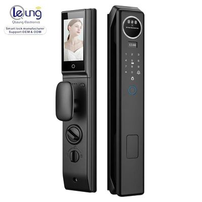 Qleung S959MAX चेहरा बायोमेट्रिक वीडियो कॉलिंग फिंगरप्रिंट पहचान कुंजी कार्ड Tuya ऐप पूरी तरह से स्वचालित स्मार्ट डोर लॉक
